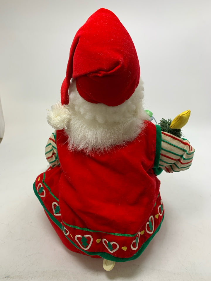 VTG PLUSH WIND UP SANTA SELF SIT.