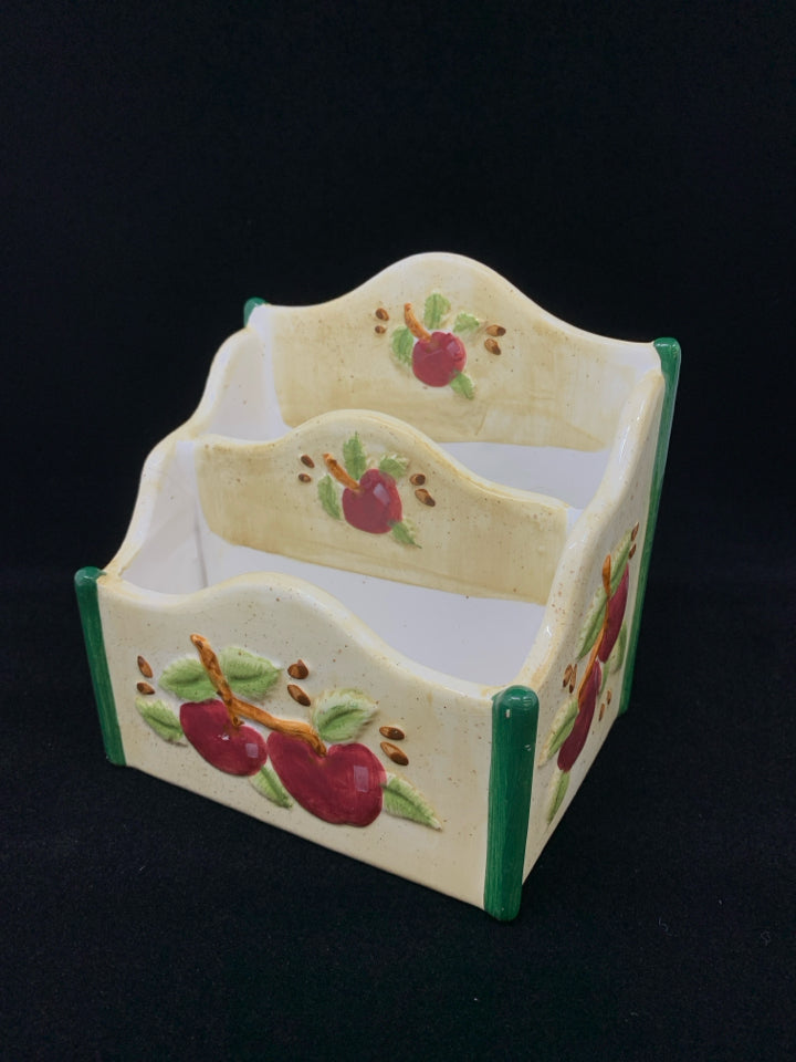 CERAMIC APPLES LETTER BOX.