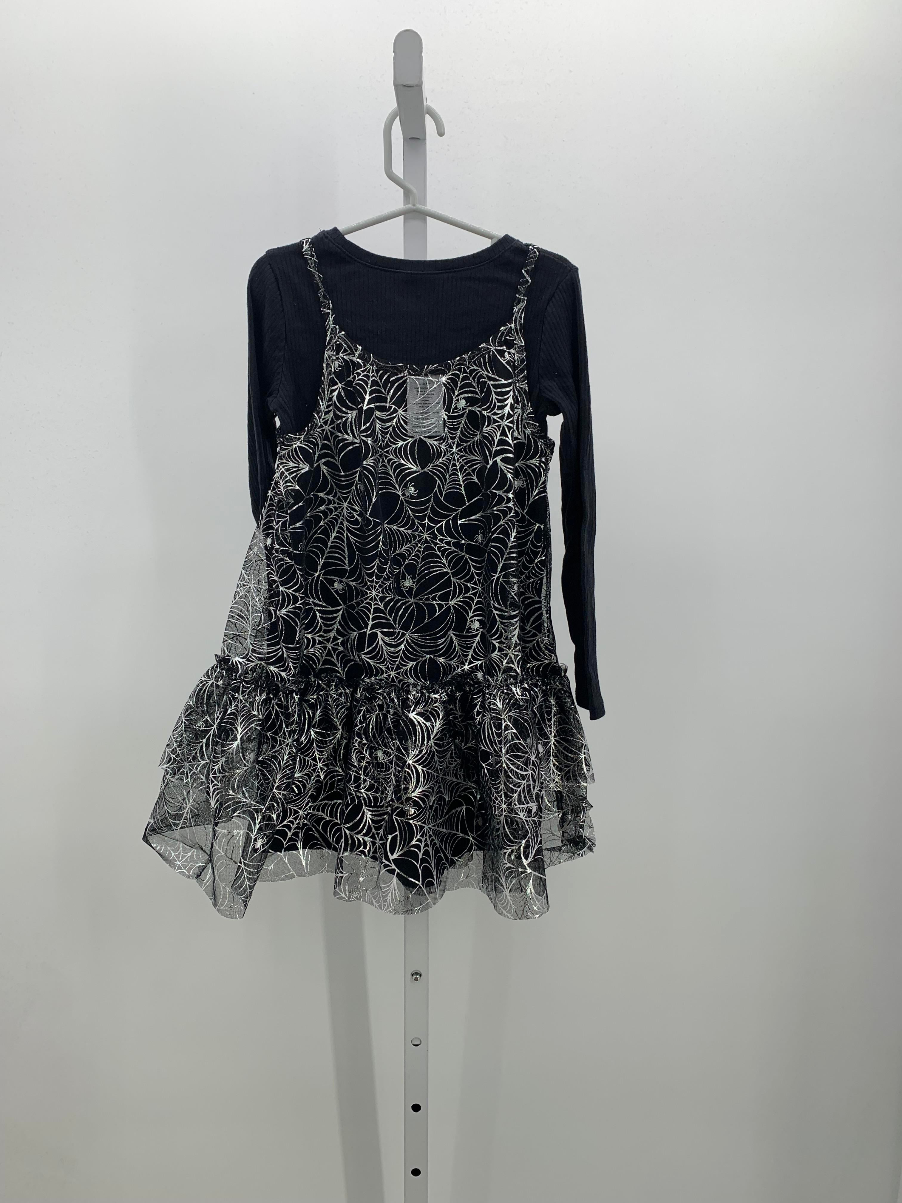 LONG SLV DRESS SILVER SPIDER WEBS