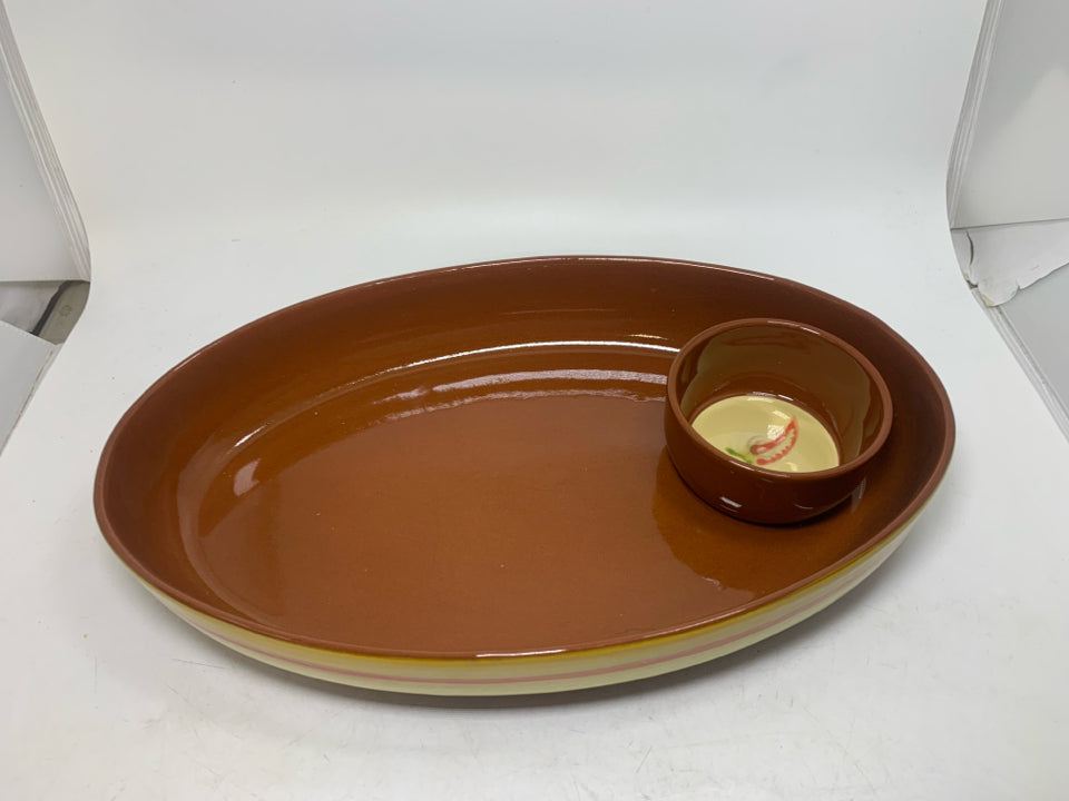 2 PC LARGE OVAL CHIP/DIP BOWL.