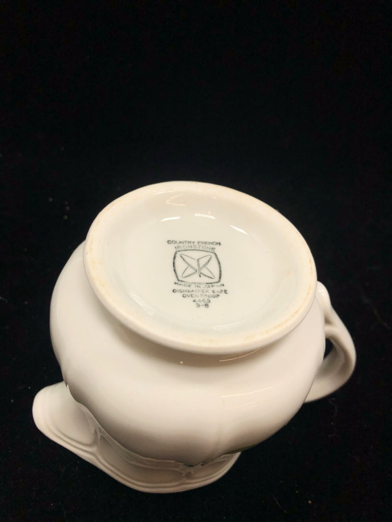 COUNTRY FRENCH IRONSTONE FLORAL CREAMER.
