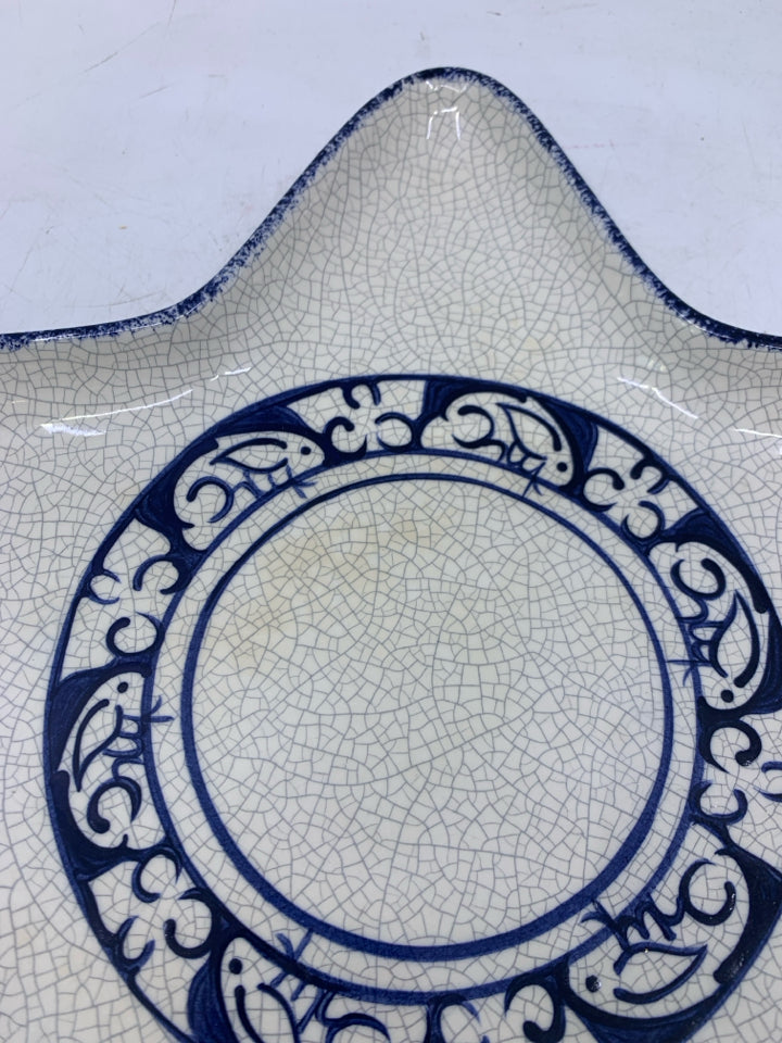 STAR SHAPED CRACKLE SERVING PLATTER.