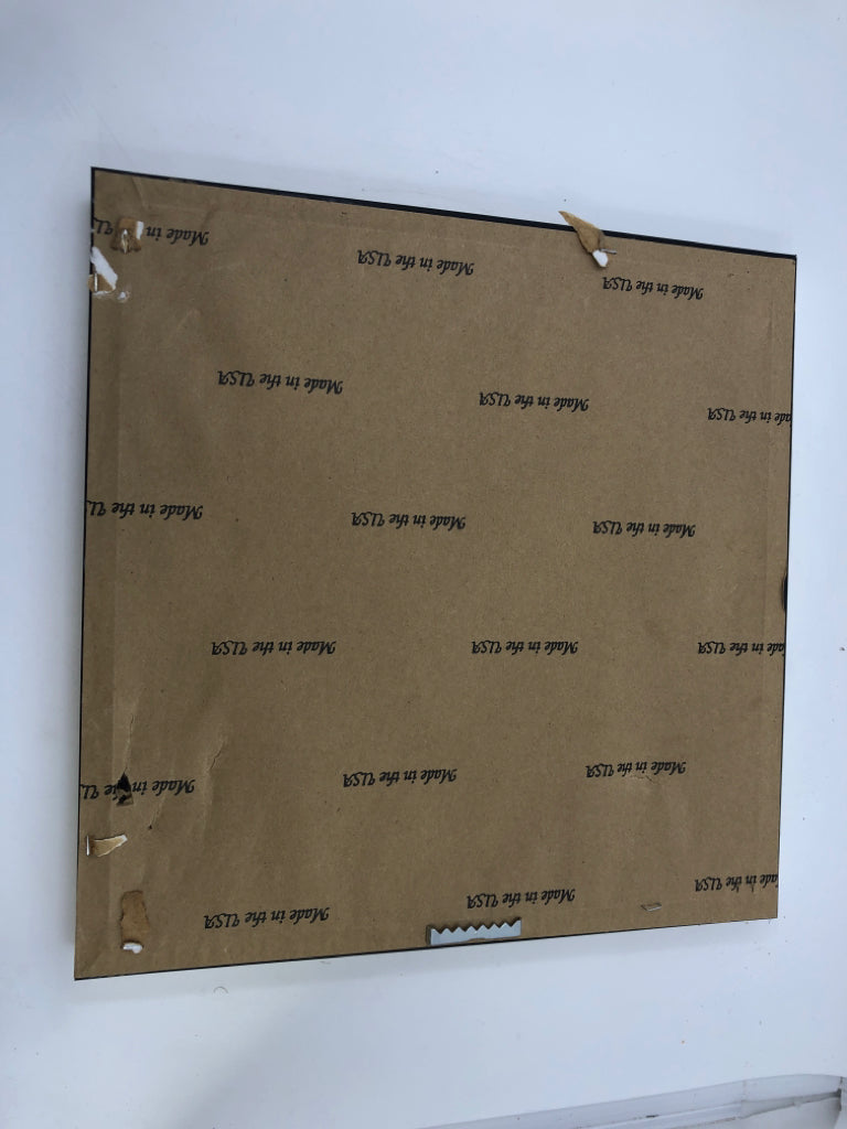 WOOD SLAB IN SILVER FRAME WALL ART.