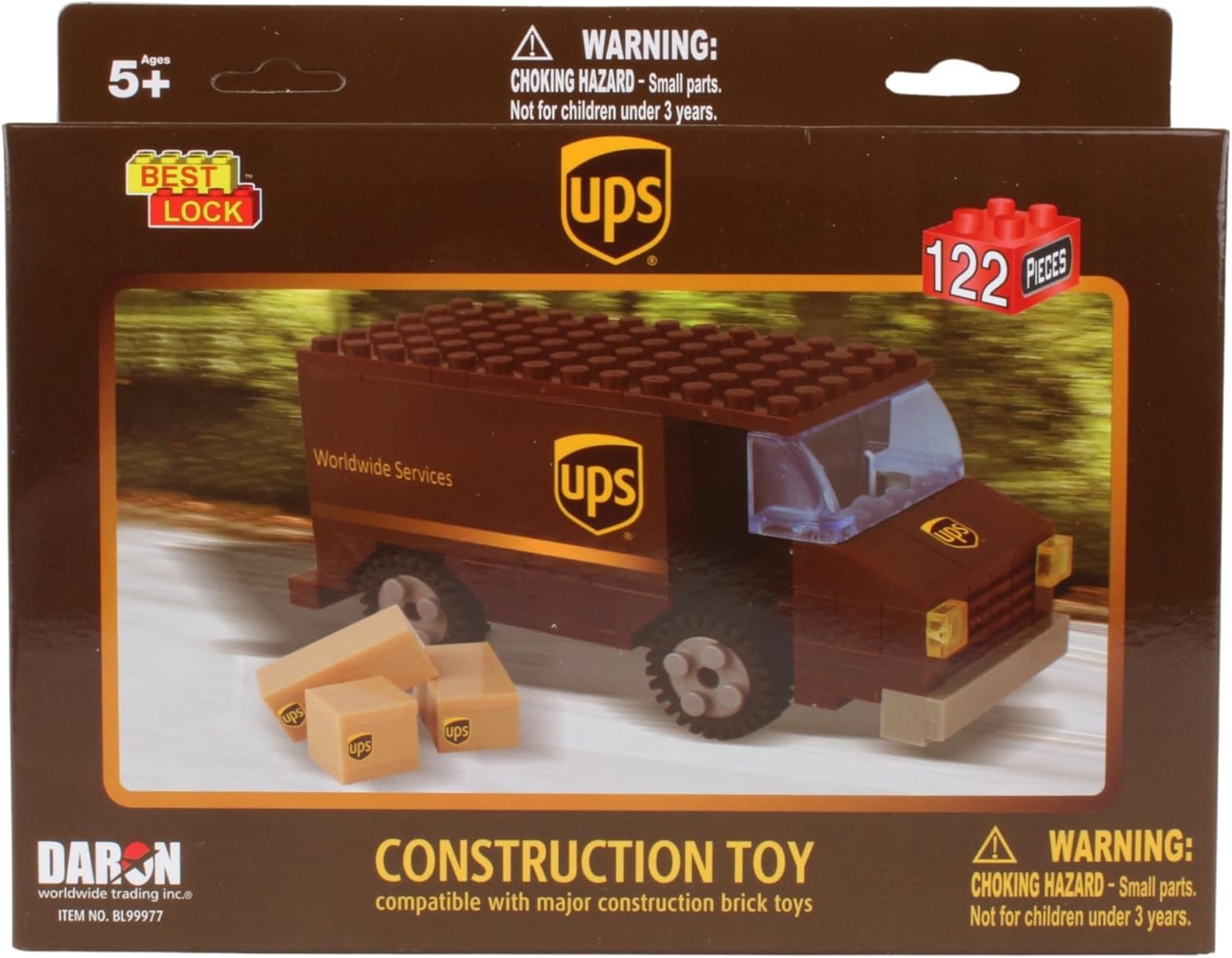 New - 122pc UPS Package Car Construction Toy