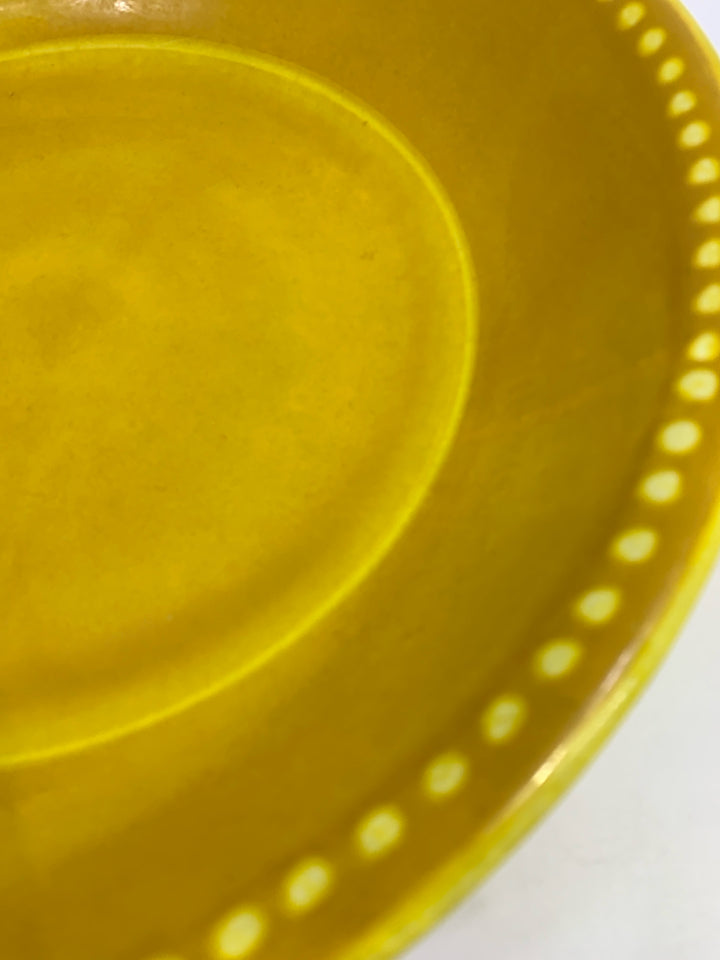 MUSTARD YELLOW MELAMINE SALAD BOWL.