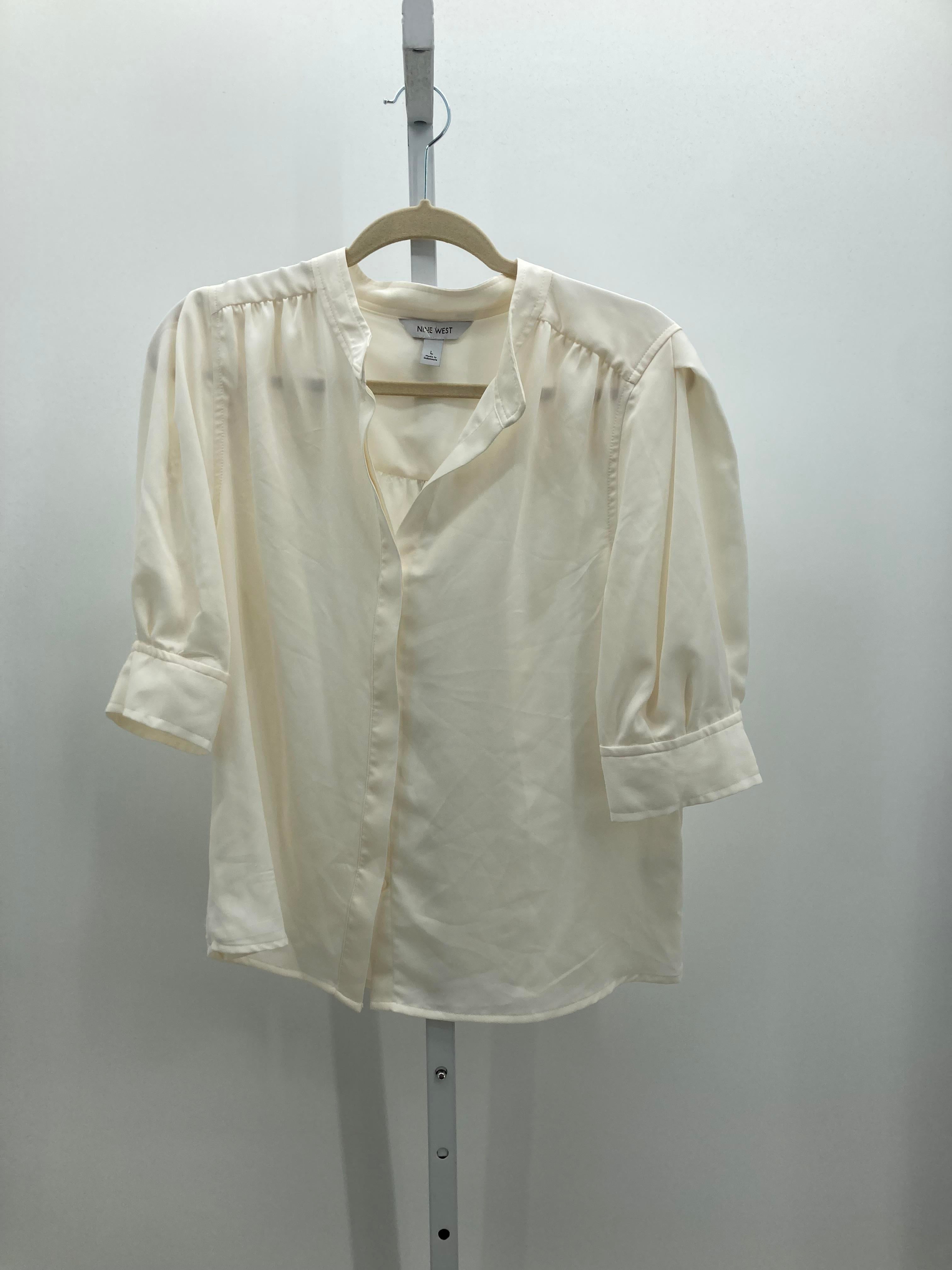Nine West Size Large Misses Short Sleeve Shirt