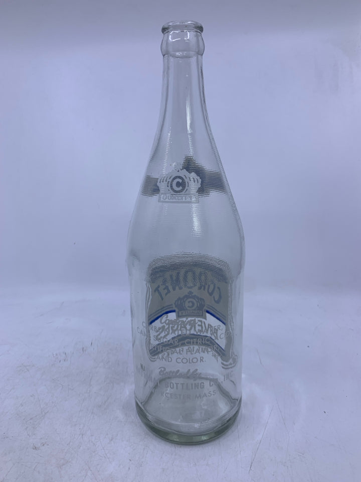 EMPTY CORONET BEVERAGES BOTTLE.