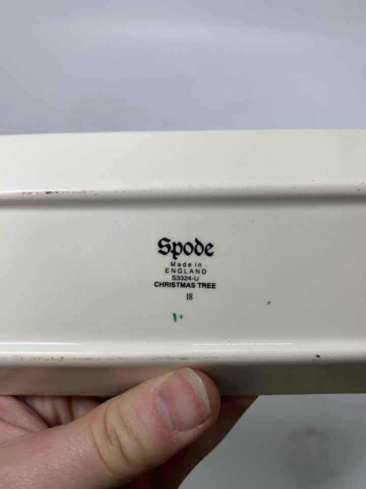 SPODE CHRISTMAS TREE SMALL RECTANGLE TRAY.