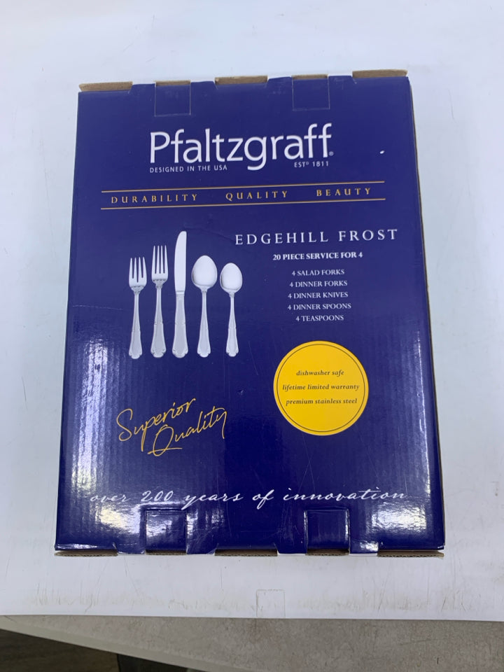 NIB STAINLESS STEEL 20 PC SVC 4 UTENSIL SET.
