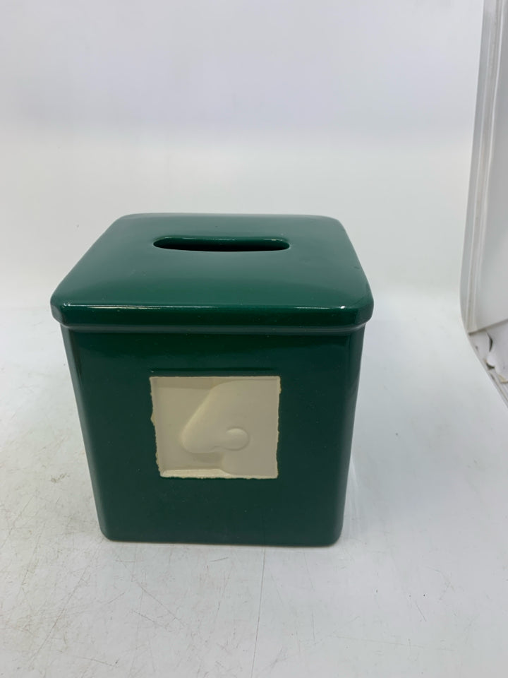 EMBOSSED NOSE CERAMIC TISSUE BOX COVER