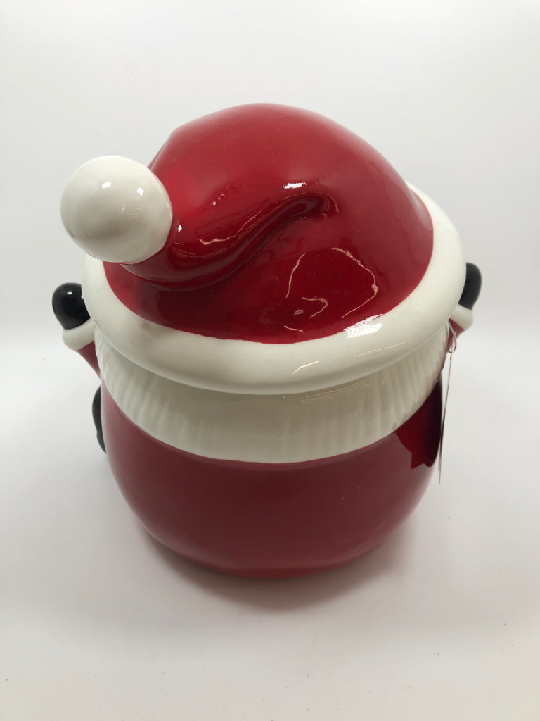 NWT ROUND SANTA COOKIE JAR.