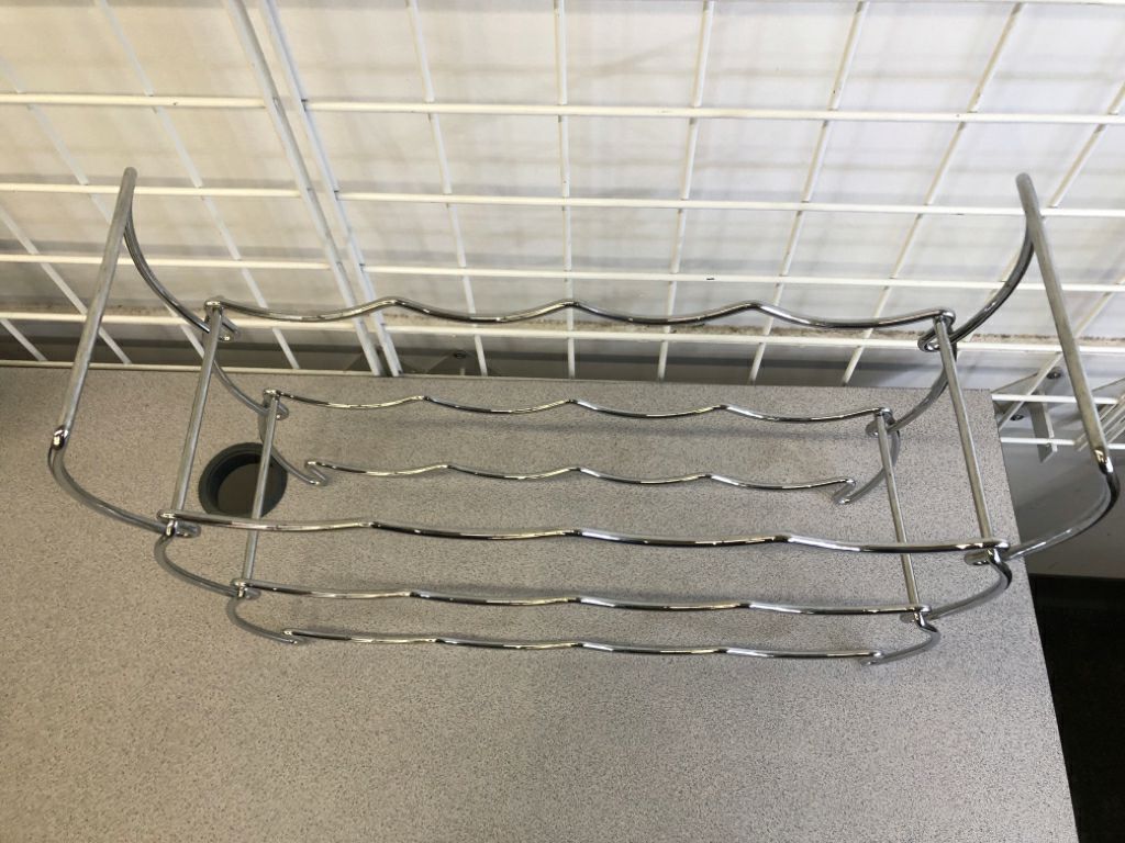 3-TIER SILVER CURVY WINE RACK.
