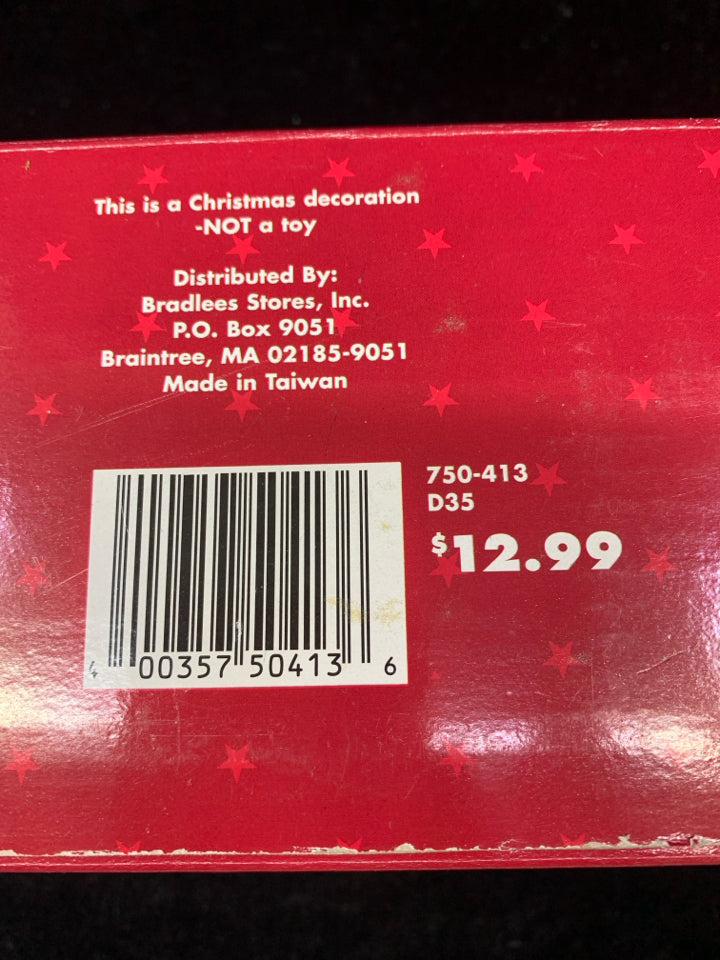 NIB 3 WHITE W/ GLITTER ORNAMENTS.
