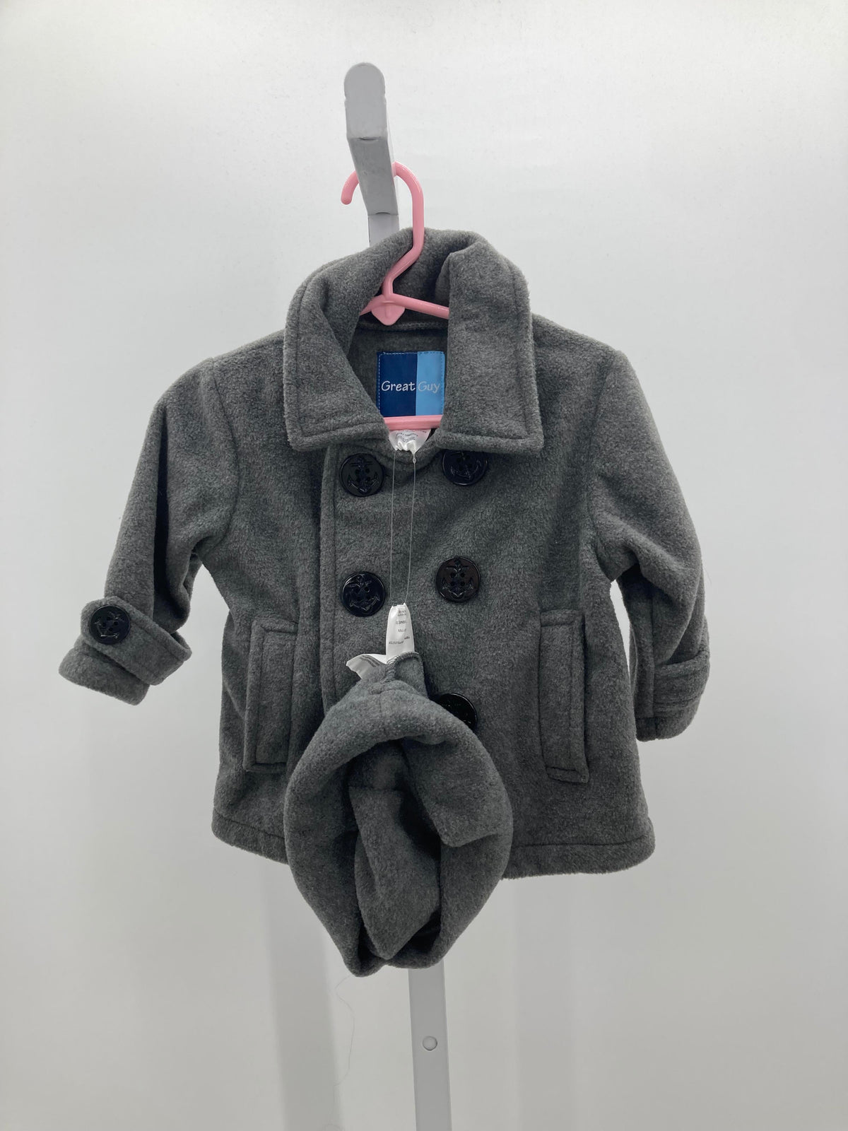 FLEECE BTN DOWN JACKET AND HAT