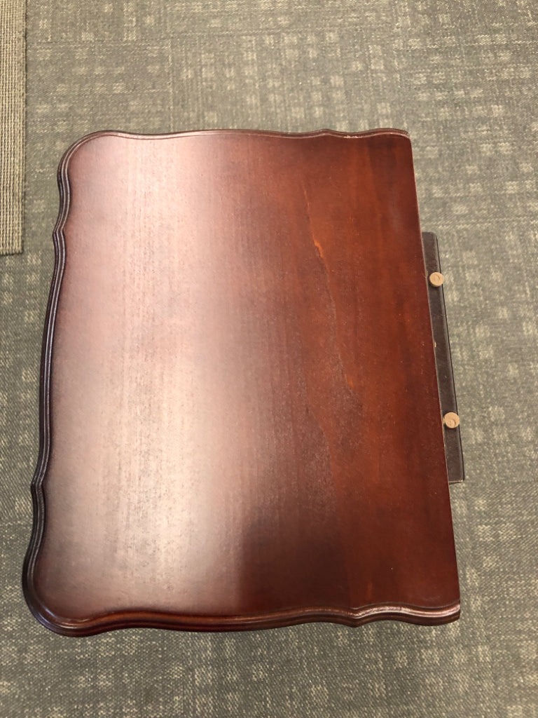 CHERRY WOOD JEWELRY ARMOIRE W/FLIP TOP 4 DRAWERS.