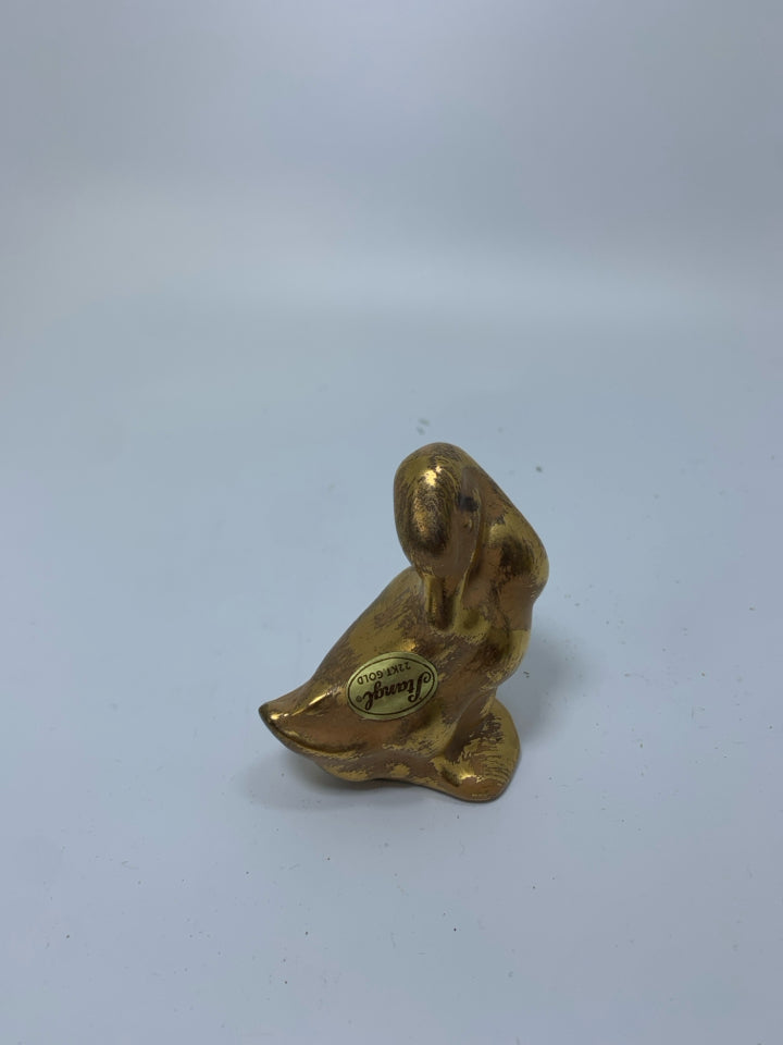 VTG GRANADA GOLD STANDING SLEEPING DUCK FIGURINE.