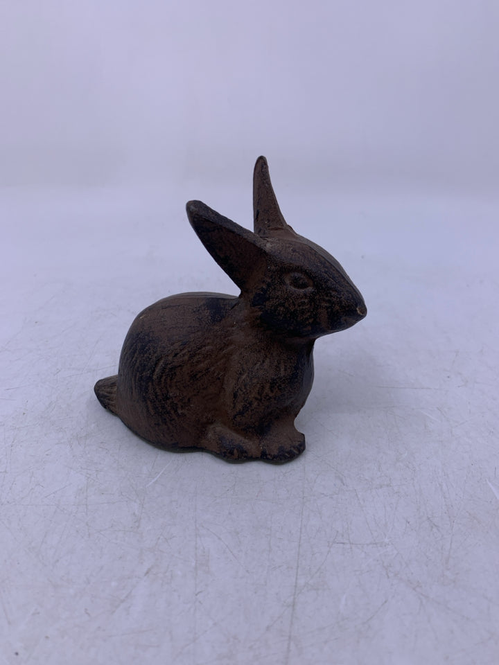 HEAVY METAL BROWN RABBIT FIGURE.