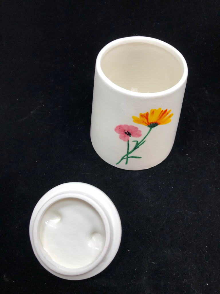 PLACE & TIME FLOWER PAINTED CANISTER.