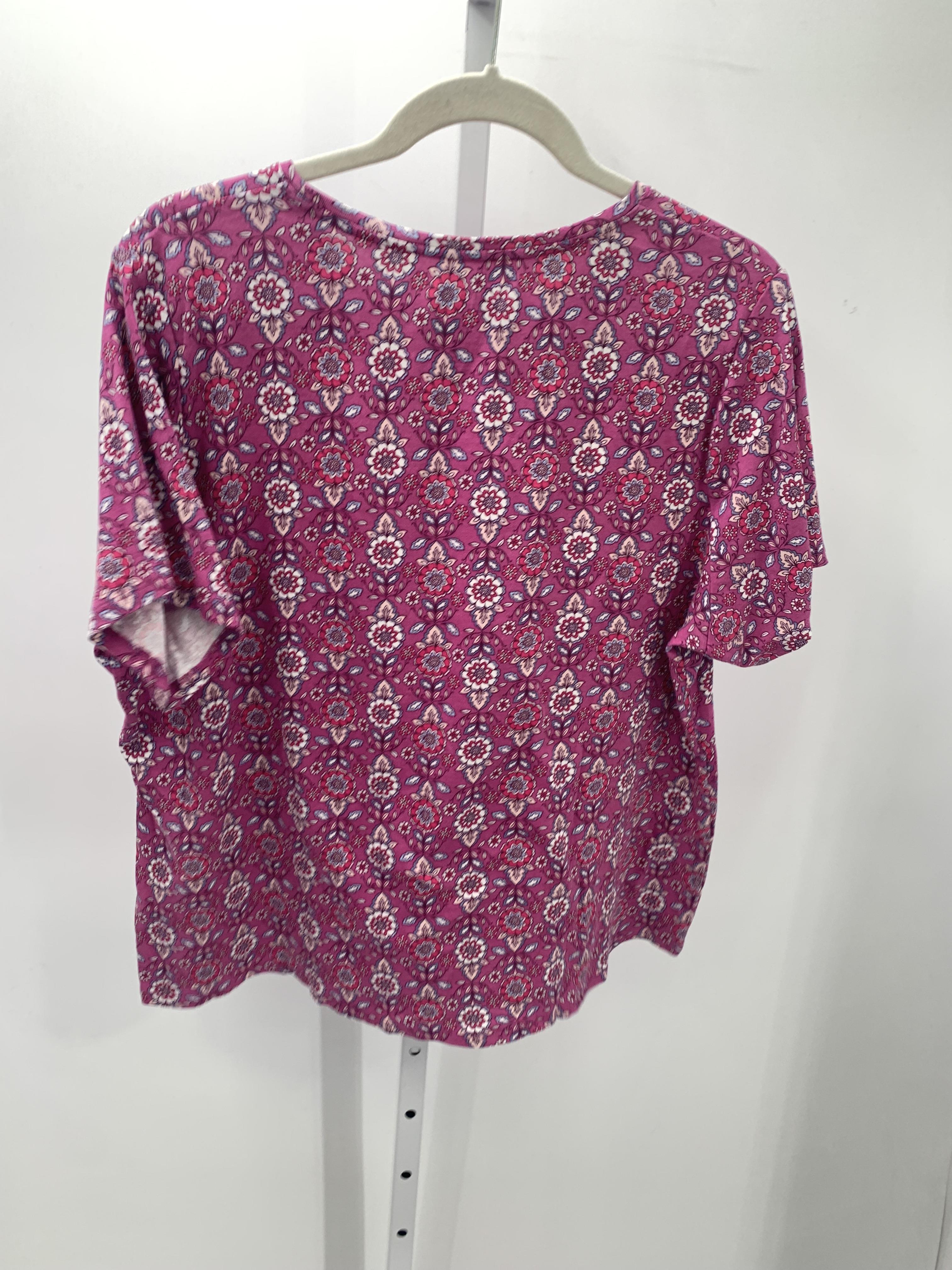 Croft & Barrow Size 1X Womens Short Sleeve Shirt