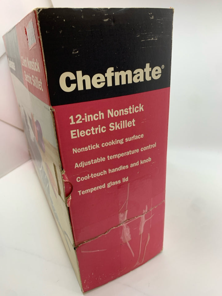 NIB CHEFMATE NONSTICK ELECTRIC SKILLET.