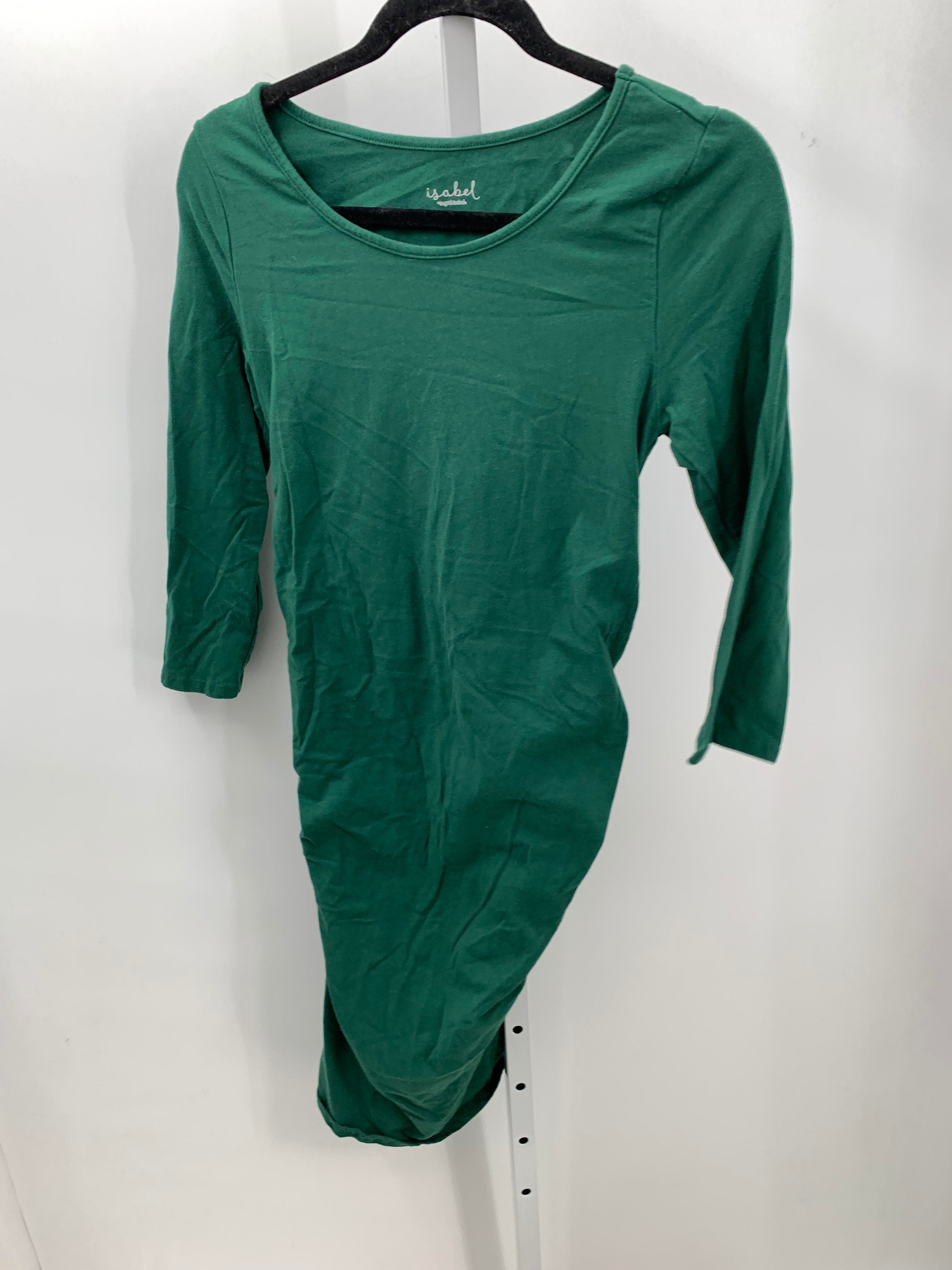 Isabel Green Size Small Maternity Long Sleeve Dress