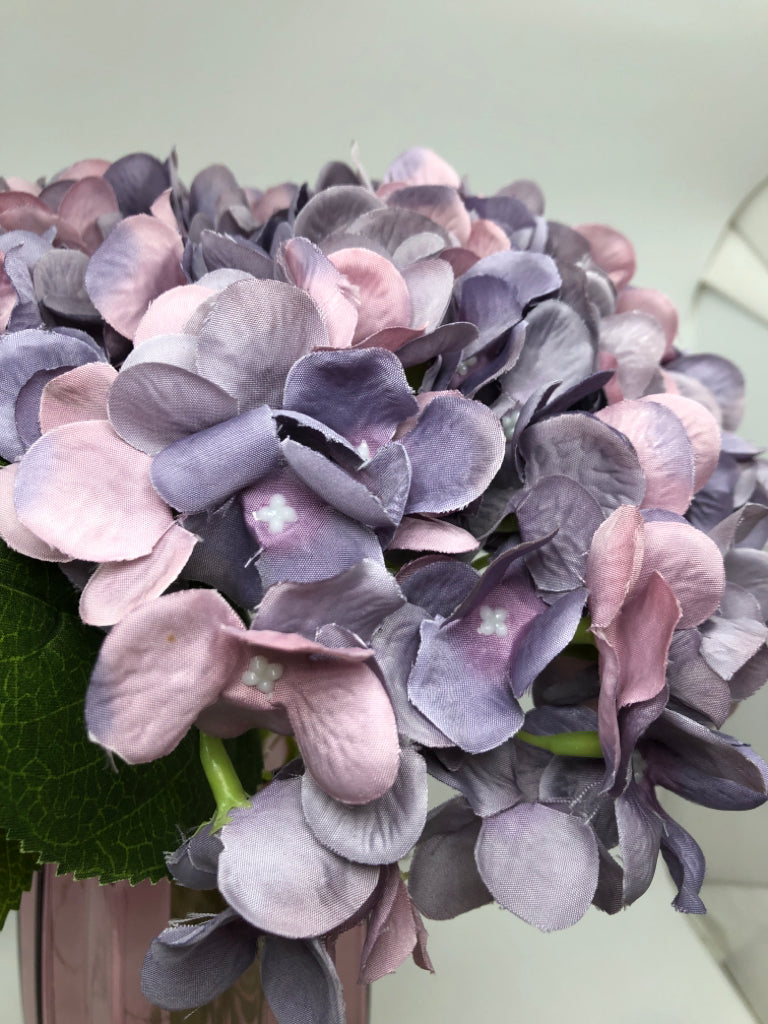PURPLE HYDRANGEAS W/ PURPLE LIGHT UP VASE