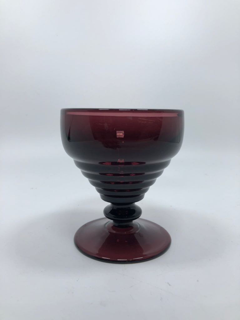 4PC SM PURPLE GLASS GOBLETS.