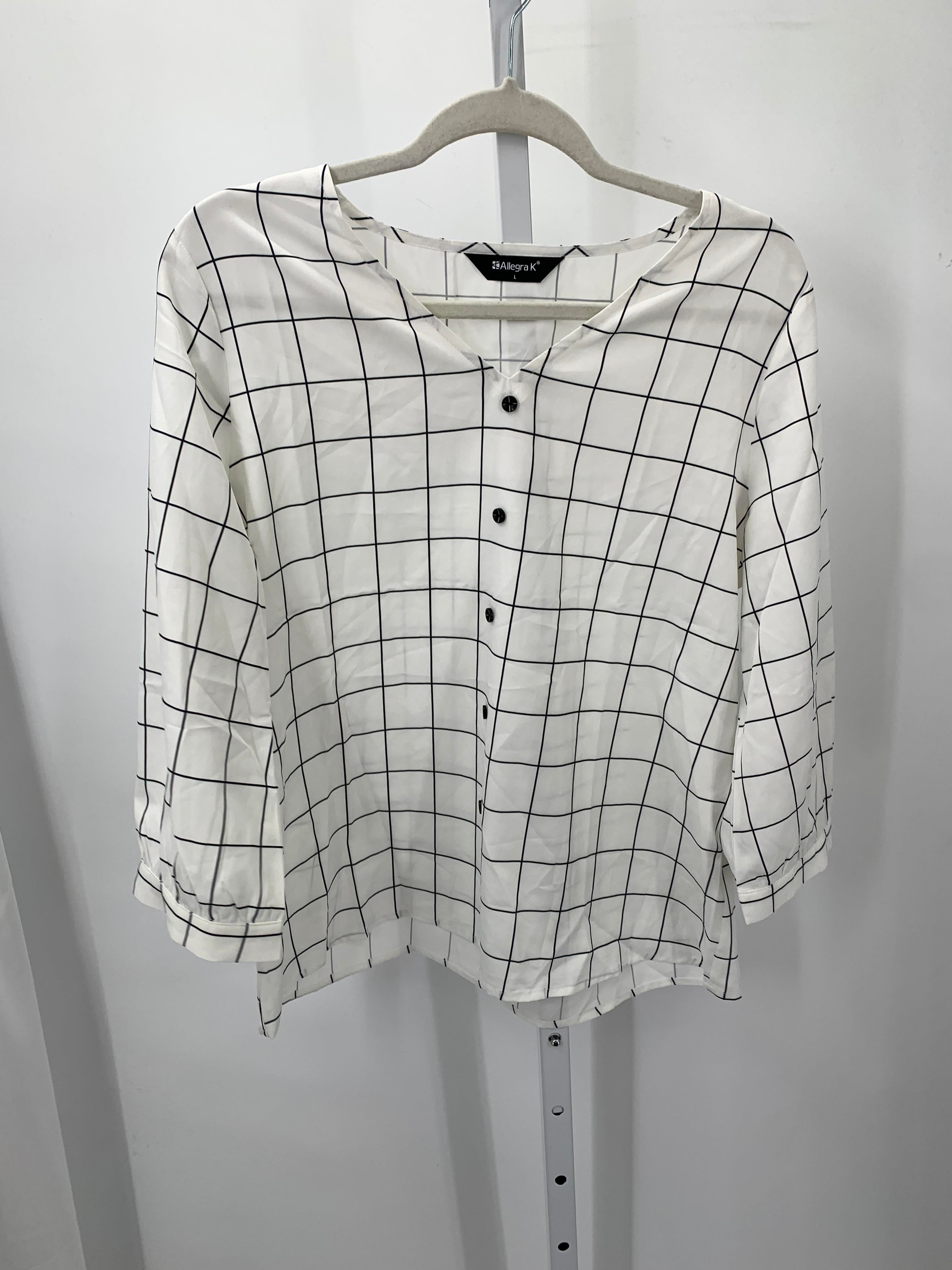 Allegra K Size Large Misses 3/4 Sleeve Shirt