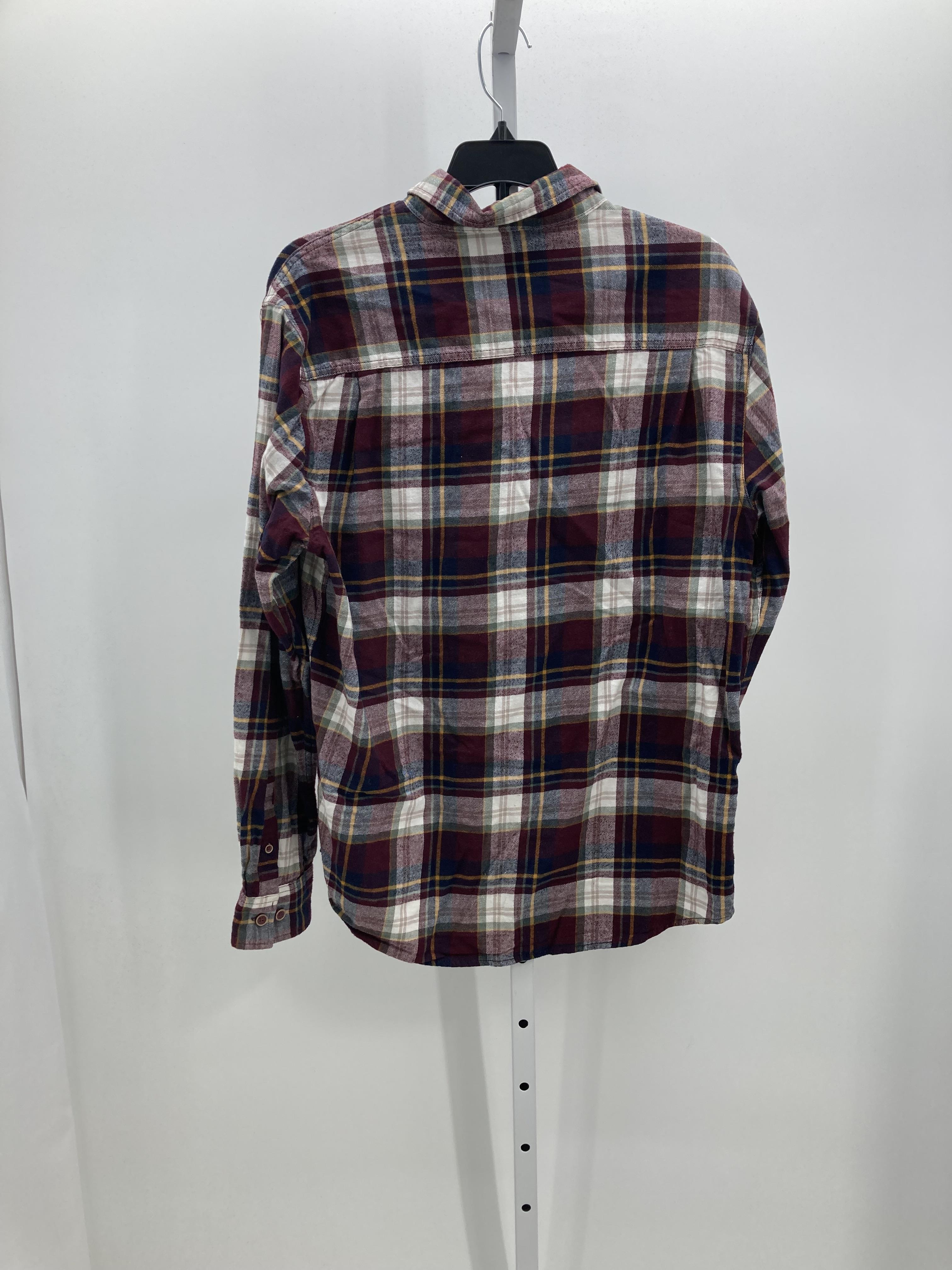 MAROON/ WHITE FLANNEL BUTTON DOWN