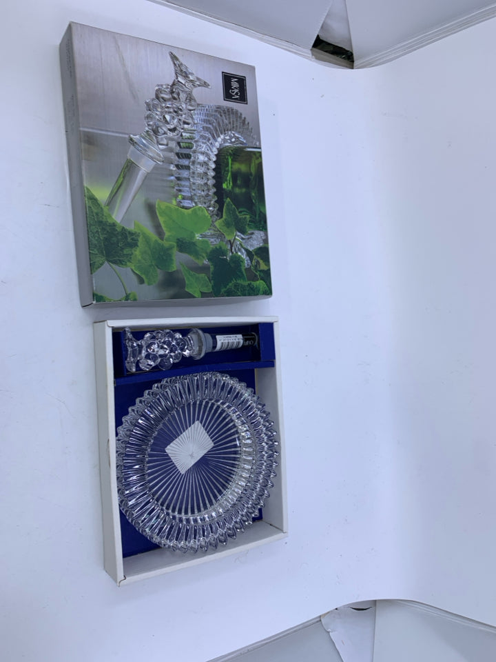 DIAMOND FIRE 2PC BOTTLE COASTER + STOPPER SET- IN BOX