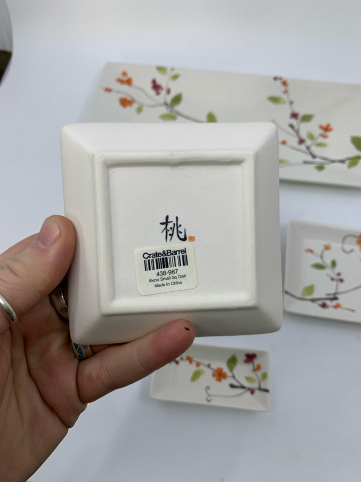 5 PC AKINA FLORAL JAPANESE SUSHI SET.