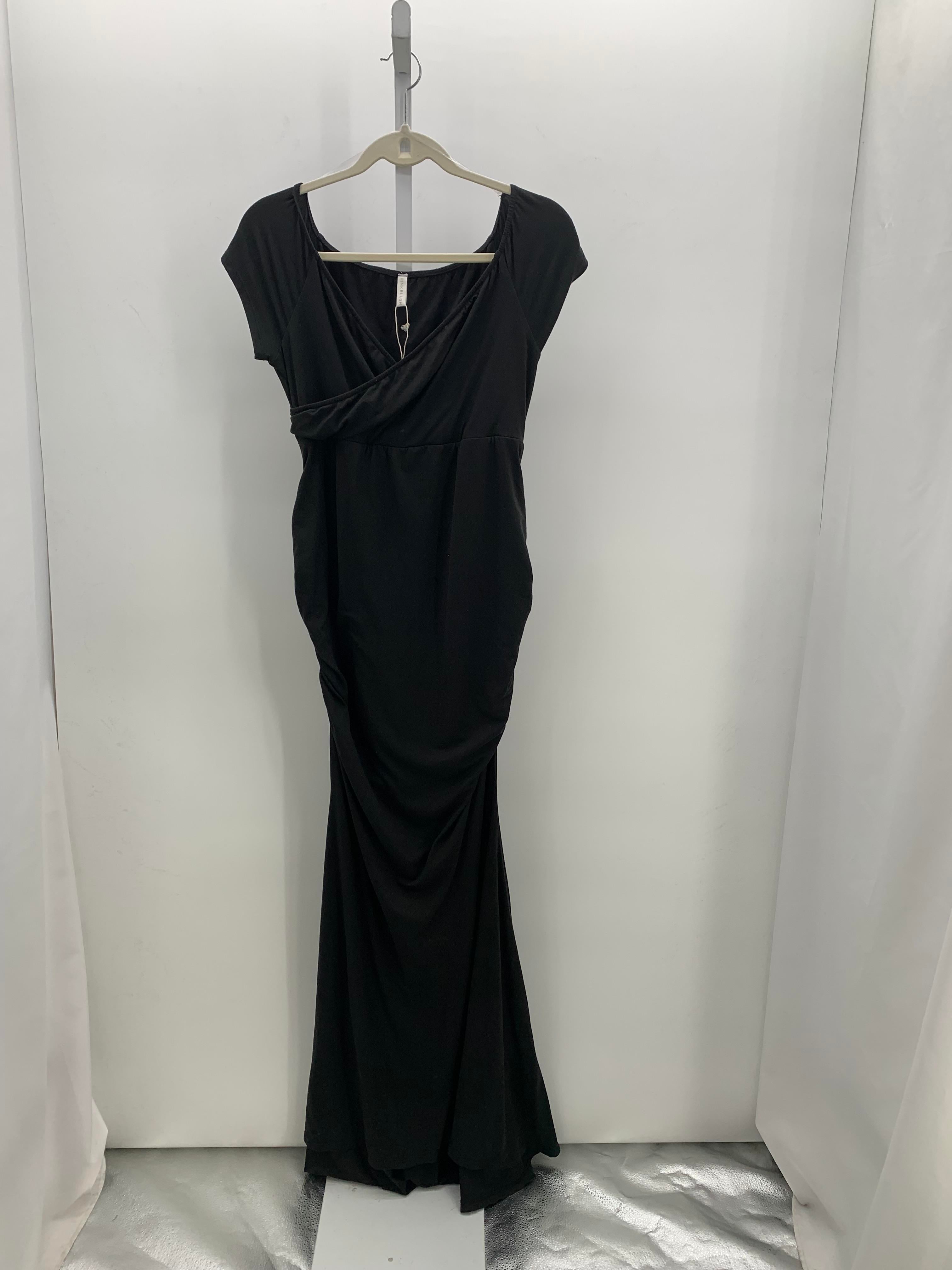 Pink Blush Black Size Large Maternity Short Sleeve Dress