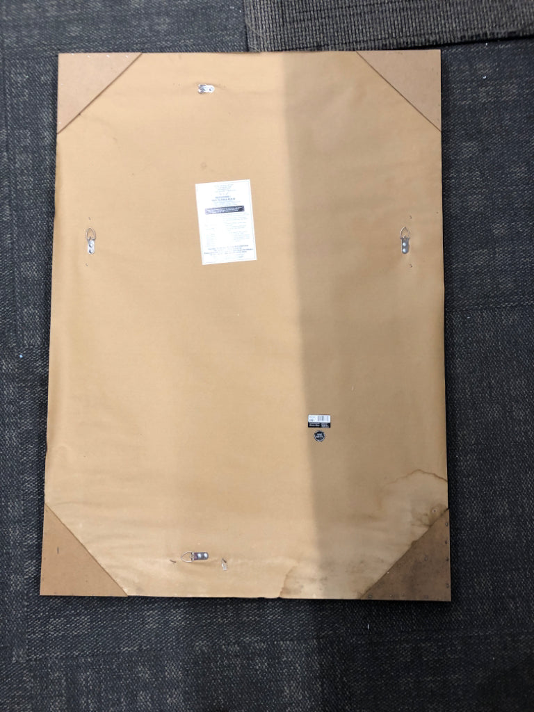 LARGE GREY FRAMED SQUARE MIRROR.