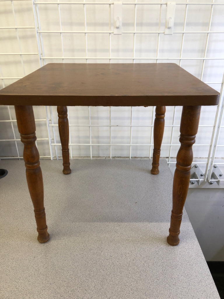 SMALL WOOD Table W/CURVED EDGES.