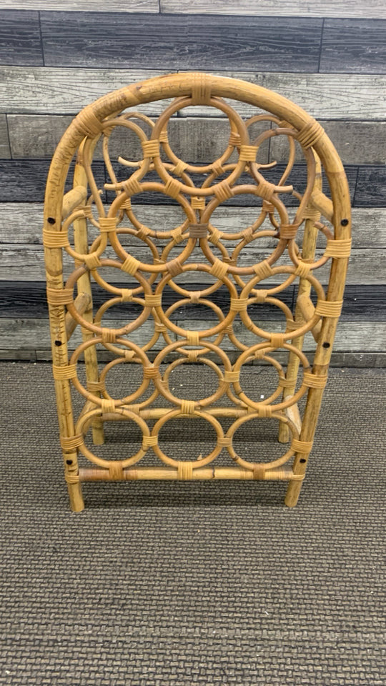 RATTAN WINE HOLDER.