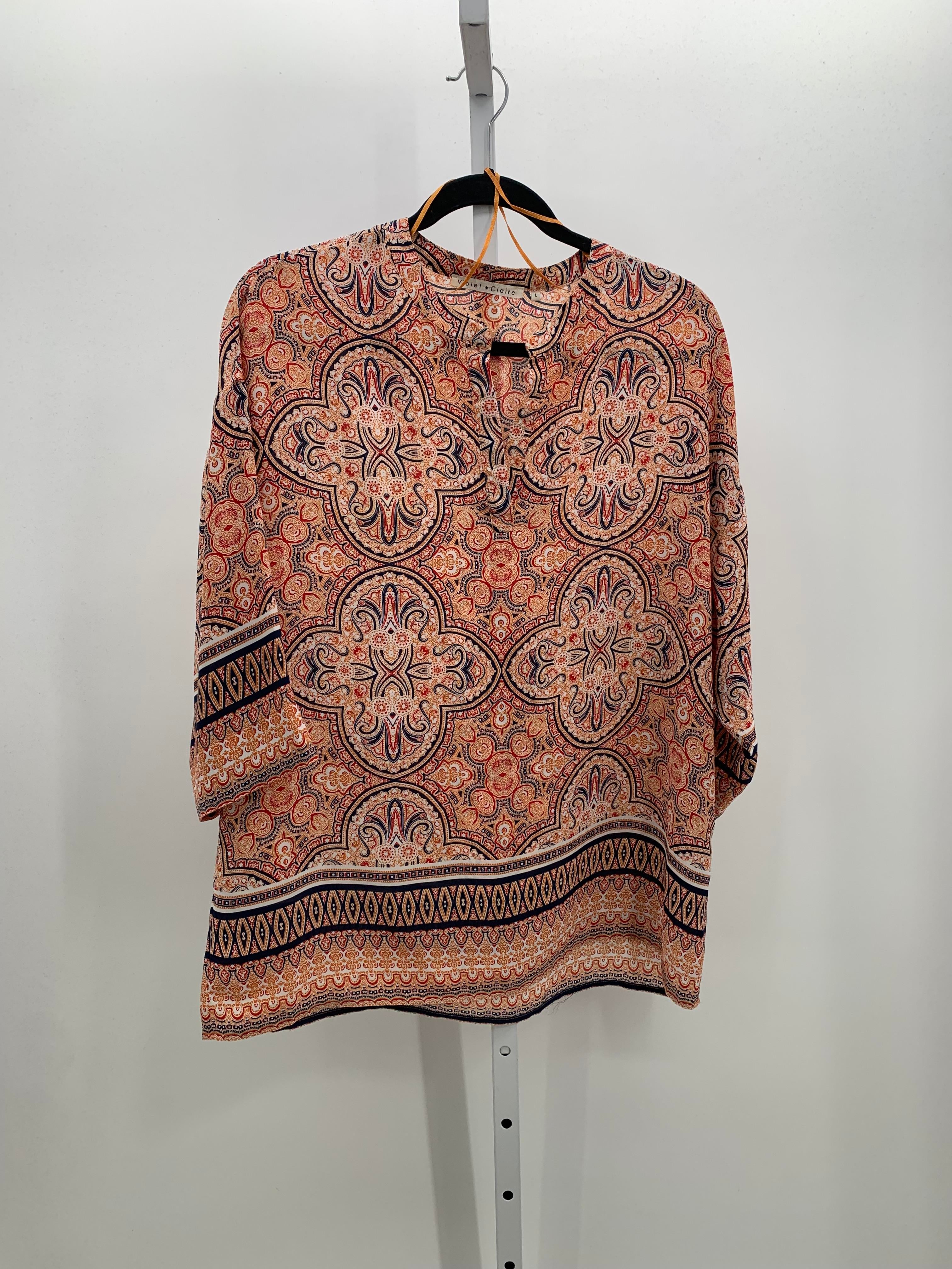 Violet & Claire Size Large Misses 3/4 Sleeve Shirt