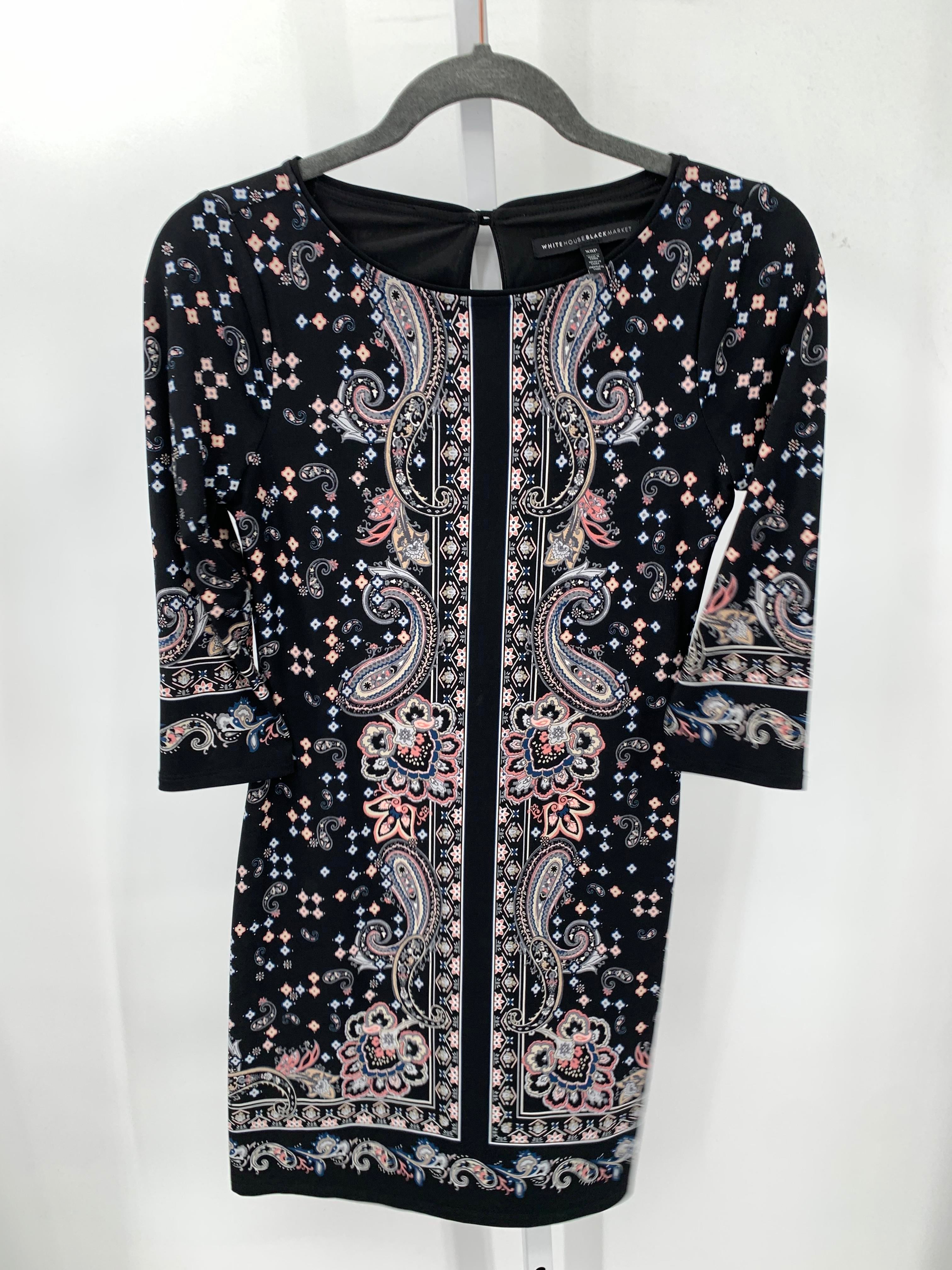 White House Black Size X Small Petite Petite Long Sleeve Dress
