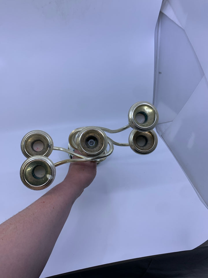 VTG SWIRL PATTERN TAPER CANDLE HOLDER.