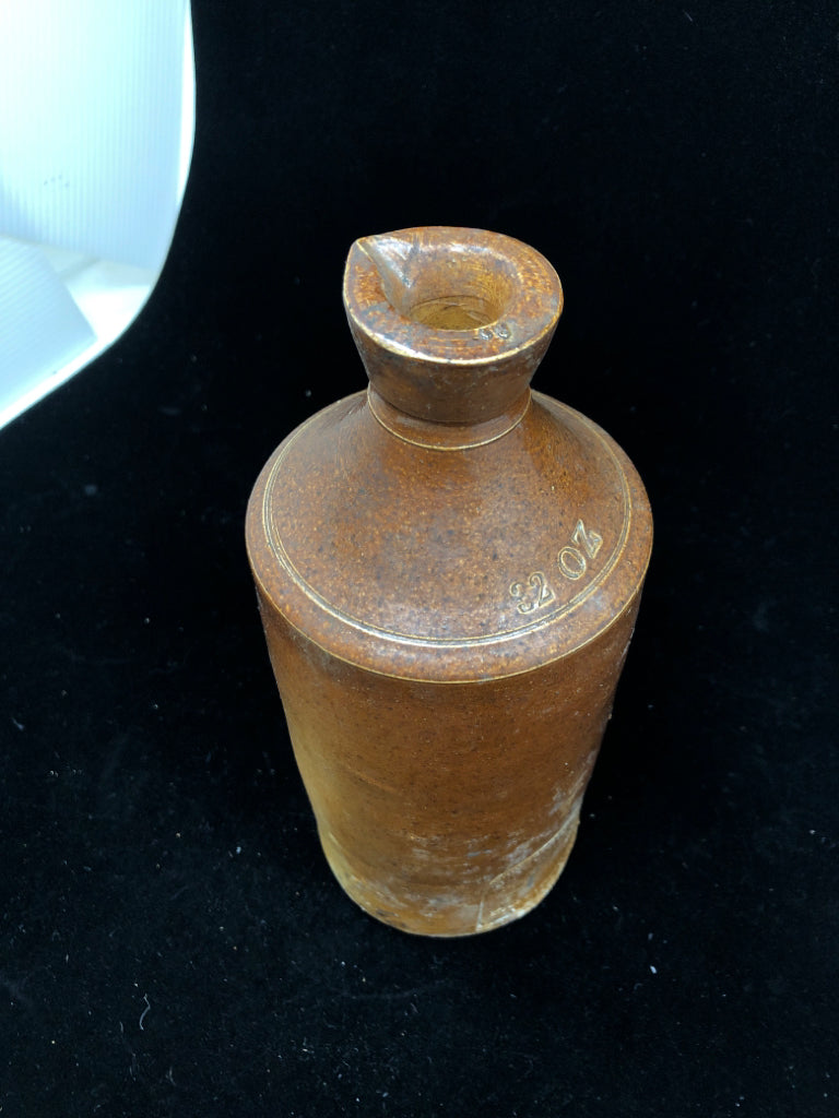 VTG J BOURNE AND SON BROWN STONEWARE EMPTY BOTTLE.
