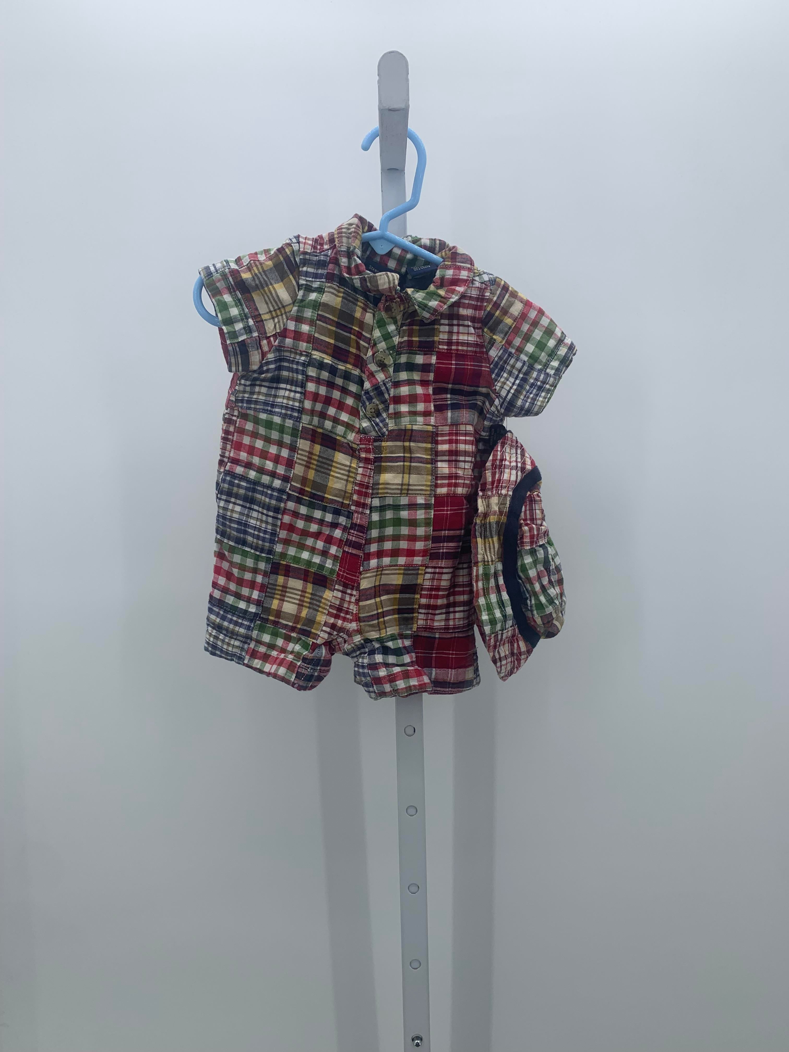 PLAID BTNS SUN HAT