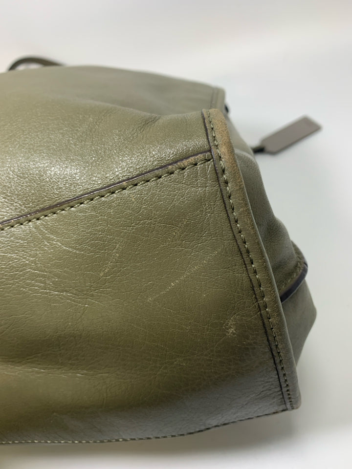 Coach F32325 Edie Shoulder Bag Olive Grey *Signs Of Wear Exterior Bottoms/Hardwa