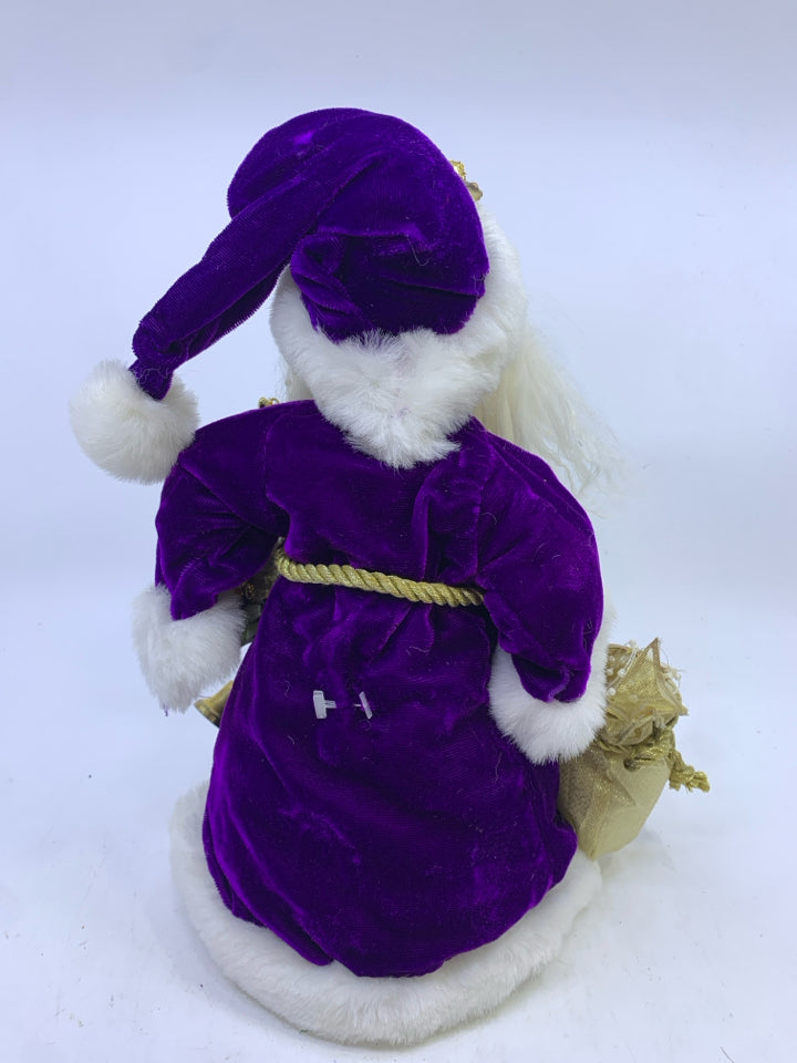 PURPLE SANTA TREE TOPPER.
