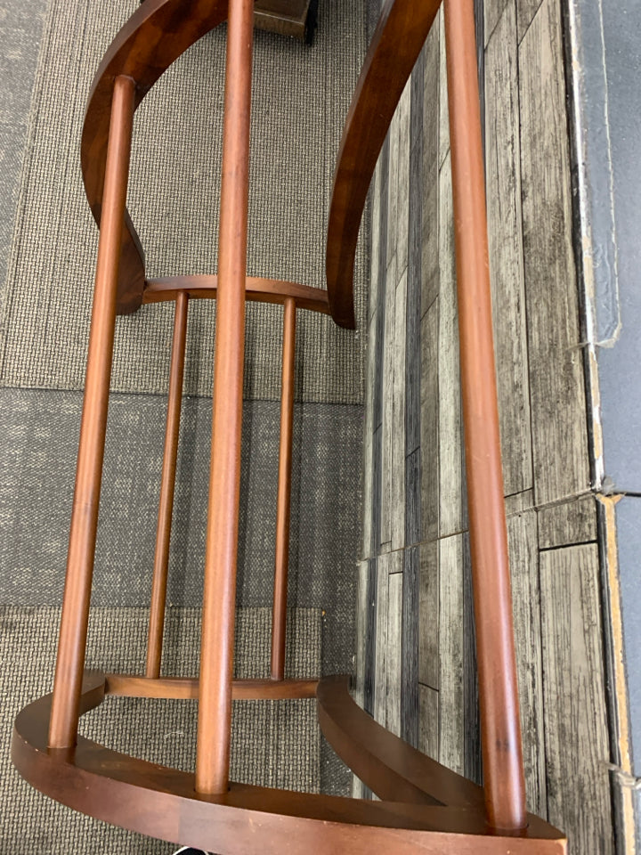 DK WOOD CURVED BLANKET RACK.