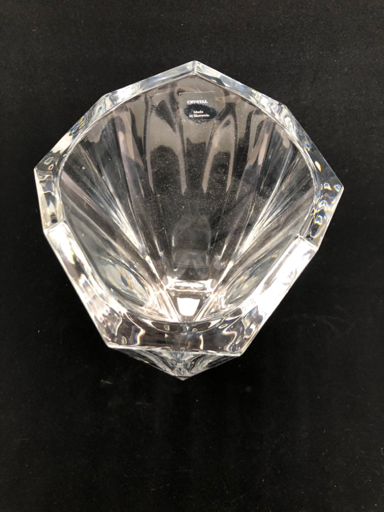 ROGASKA ANGLED CRYSTAL VASE.