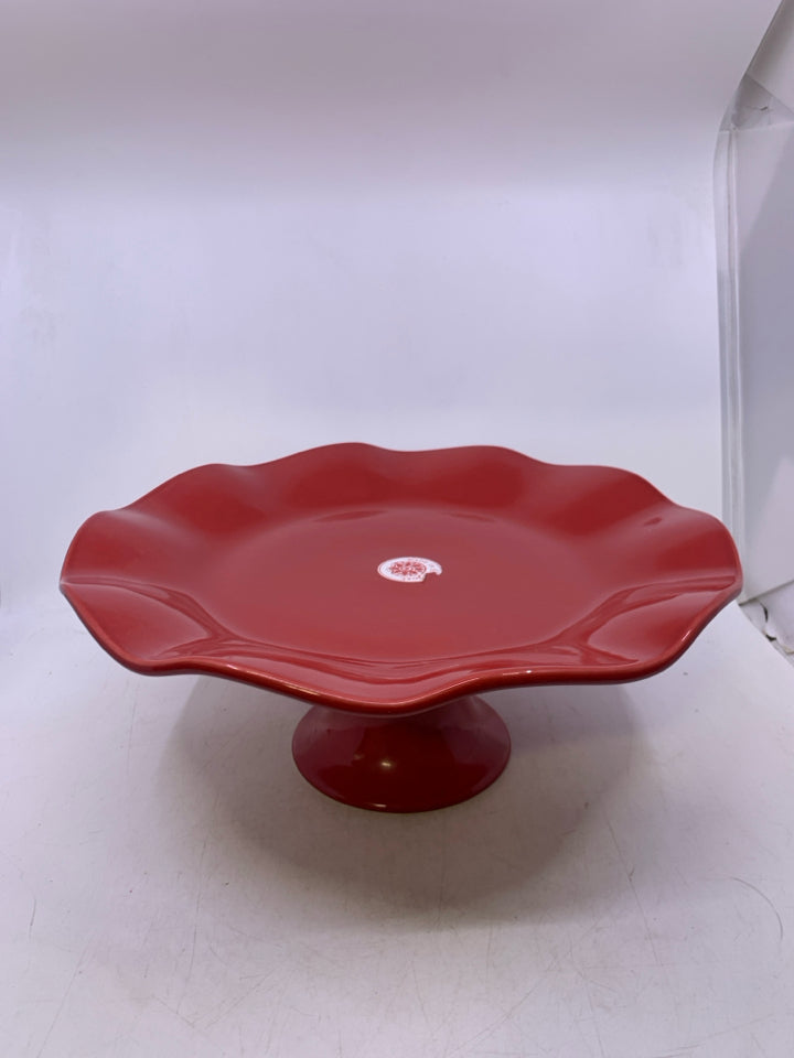 RED CERAMIC W/ WAVY EDGE.