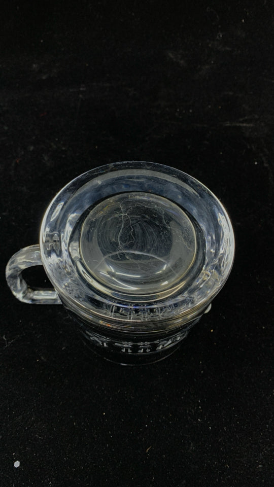 CLEAR GLASS MILK EMBOSSED CREAMER.