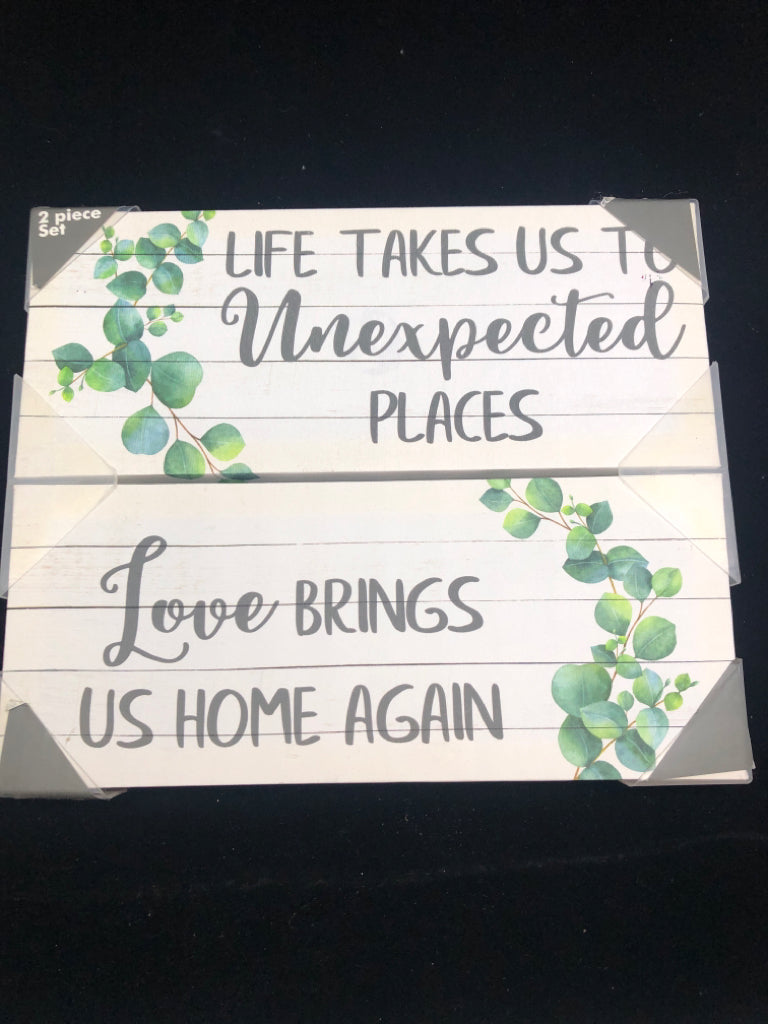 NIP 2PC LOVE BRINGS US HOME CANVAS PRINT.