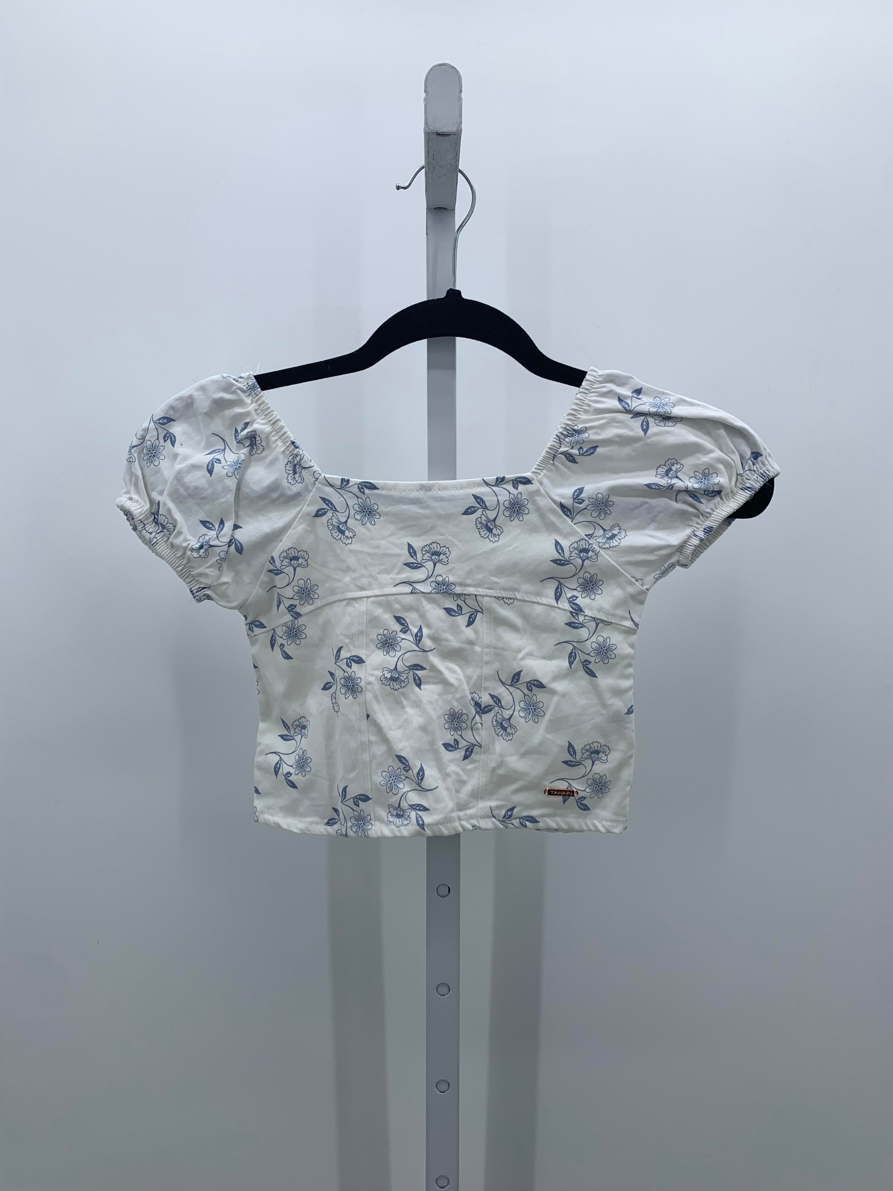 Tahari Size 7 Girls Short Sleeve Shirt