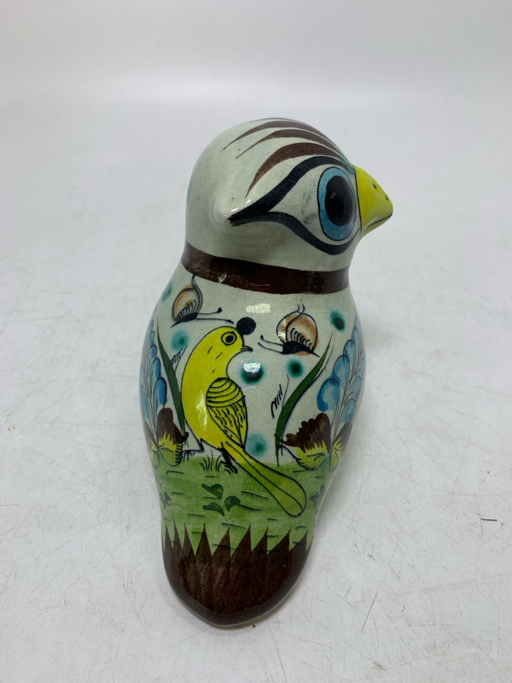 VERY DETAILED HAND PAINTED OWL MADE IN MEXICO.