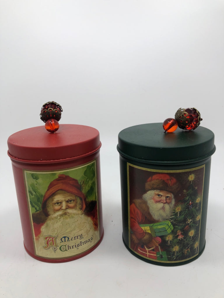 2 CHRISTMAS TINS.